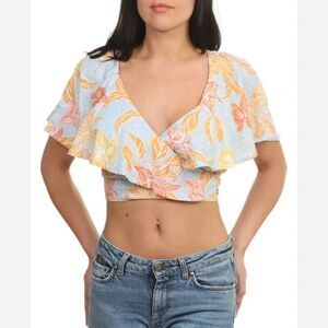 Roxy Clear Skies Wrap Style Crop Top